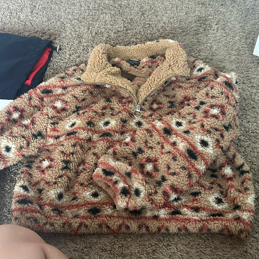 Furry cropped coat